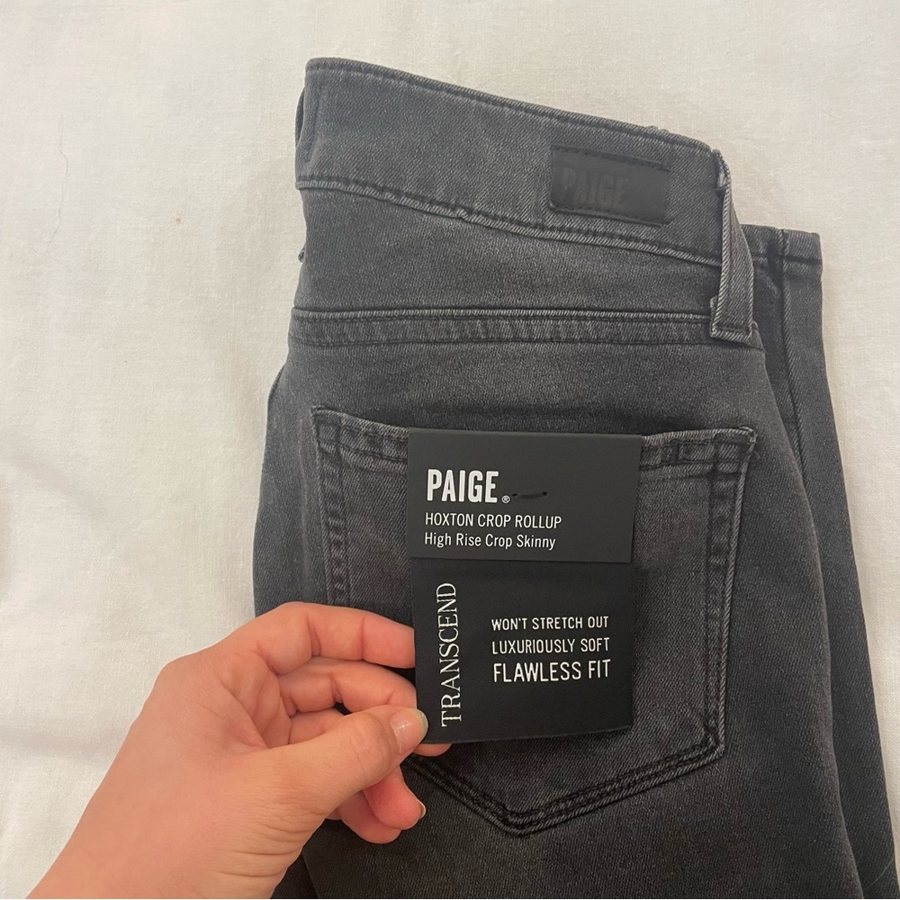 Smoke Gray Ripped Paige Skinny Jeans